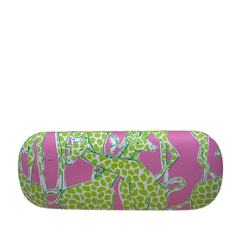 Lilly Pulitzer Pink and Lime Giraffe Print Eyeglass Case